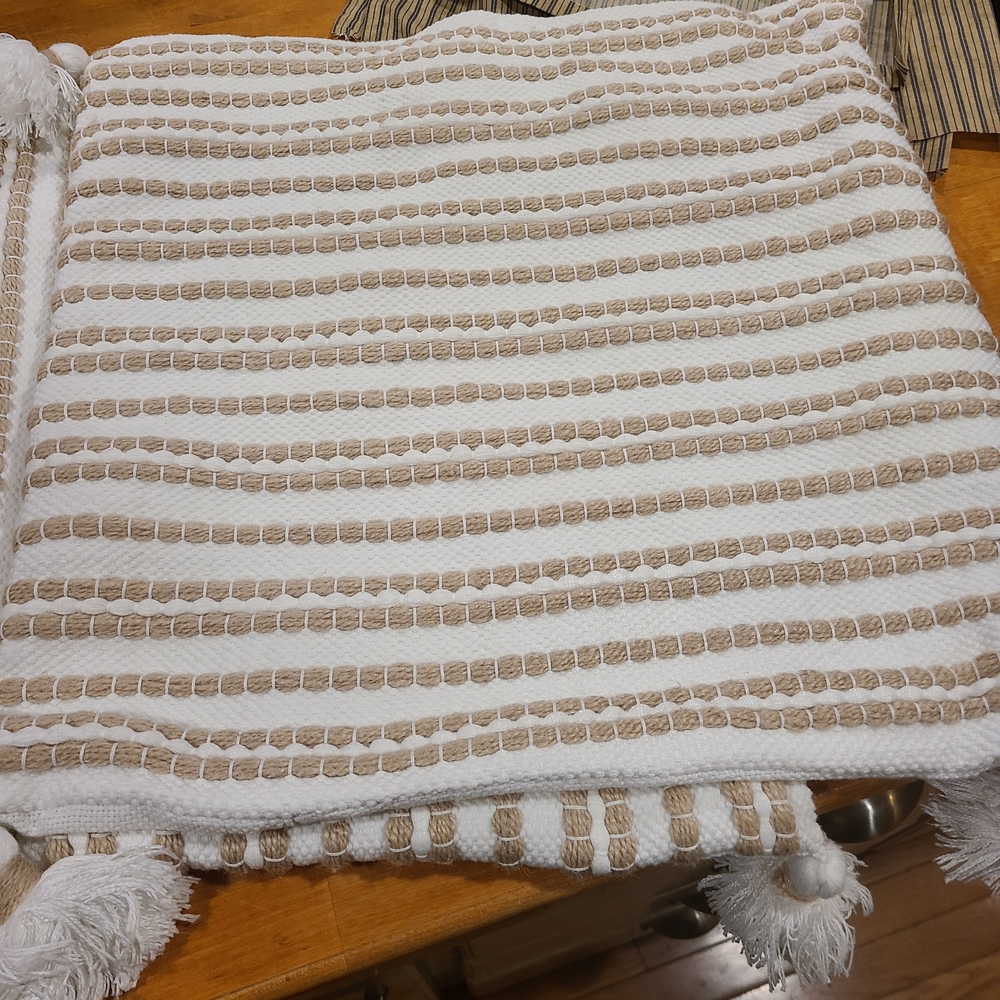 Striped Tan and White Pillow Covers